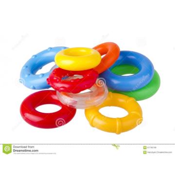 Caixa de plástico colorido para anéis de brinquedo