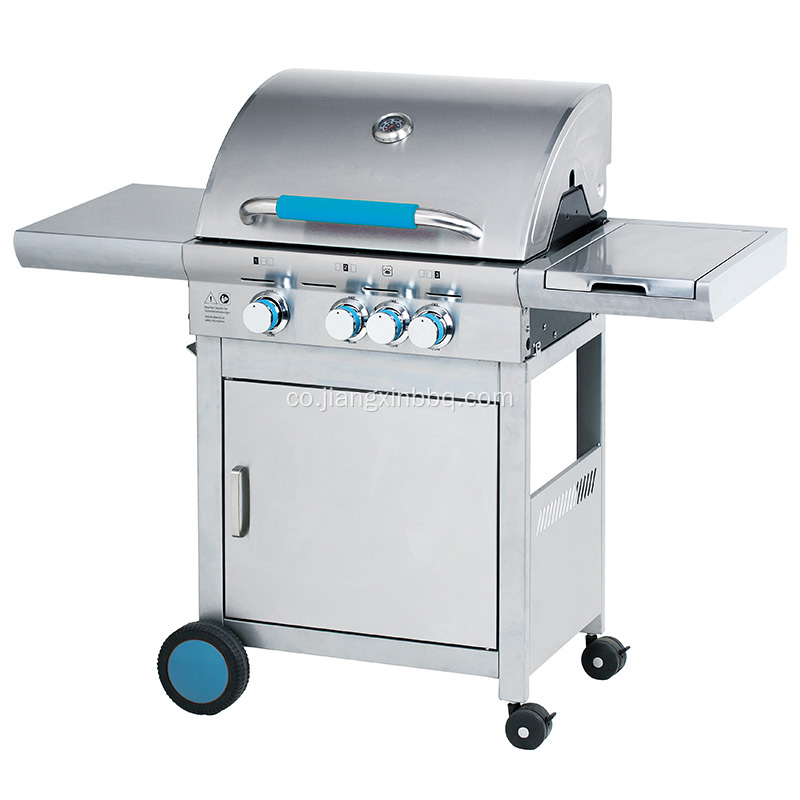 Grill à gaz à 3 brûleurs avec table d&#39;appoint pliable