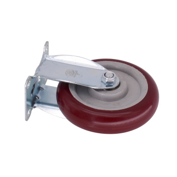 5 inch trung bình nhiệm vụ PVC (PU) Caster Wheel-Dark Red