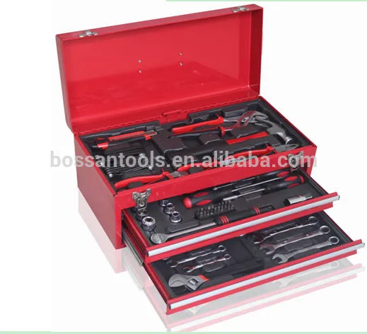 78 PCS 2 Drawer Metal Case Combined Tool Set