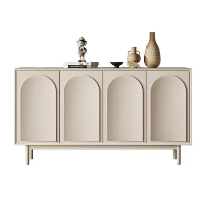 PurelyFeel Wabi-Sabi Wind Porch Cabinet - Cream White Shoe Storage for Living Room