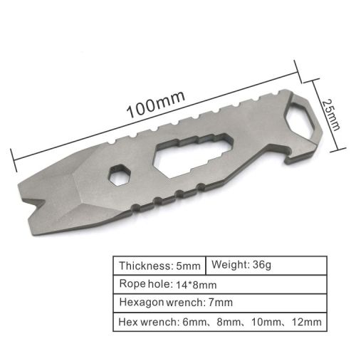 Ferramentas EDC multifuncionais Titanium Pry Bar Survival Abridor