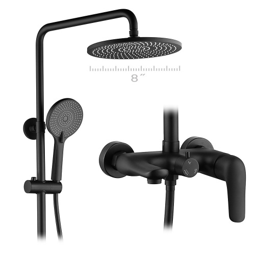 New fashion hot and cold water mixer bathroom rainfall black shower faucet