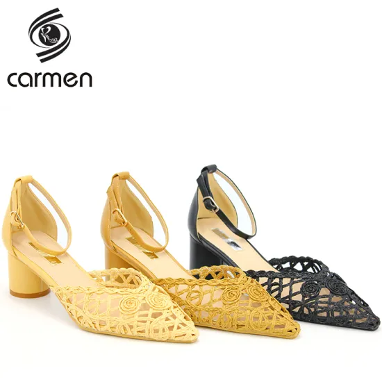 Pointed toe mesh transparent high-heel hollow wedding shoes