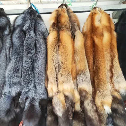 China factory wholesale large size Premium Silver Fox Fur Pelt Silver Fox Fur Hide