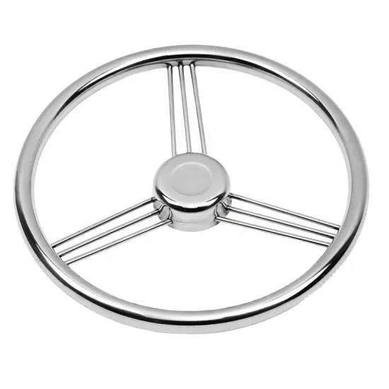 Factory Wholesale Stainless Steel Destroyer Style Marine Hardware Boat Steering Wheel