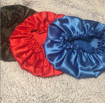 New Arrival Double Layer Silk Hair Bonnet with Flower Print for Black Women