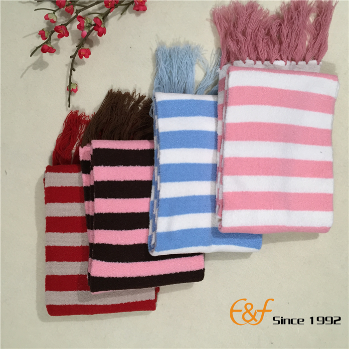 girl long knitted scarf