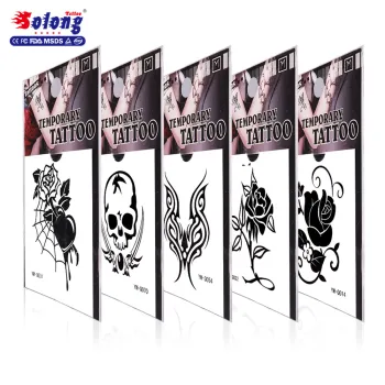 Solong Tattoo Skull design Waterproof Temporary Tattoo Sticker