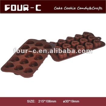 Dented hearts silicone chocolate mould, candy mold