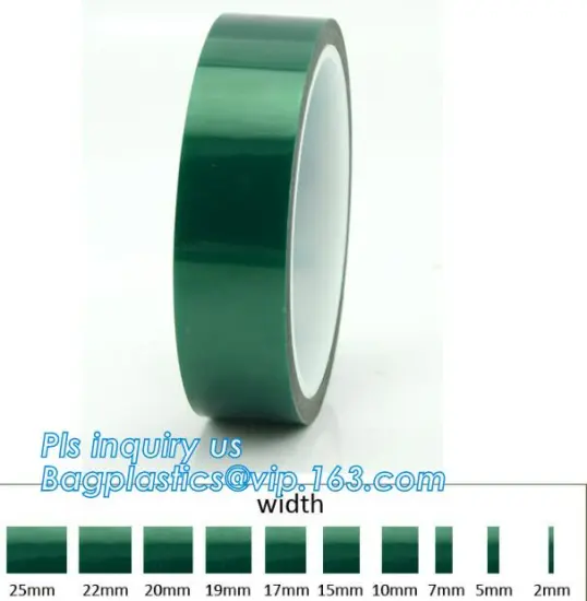 high temperature waterproof heat resistant tape, Powder Coating Protection High Temperature Green Polyester PET Silicone, Silico