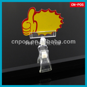displaying plastic pop clip for hang paper