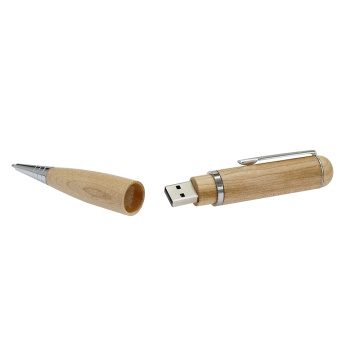 Clé USB de stylo d&#39;écriture en bois personnalisé