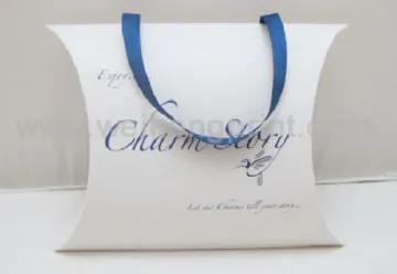 Full Color Small Pillow Paper Box with Ribbon