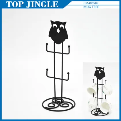 Black coated wire owl design cook book stand,owl series
