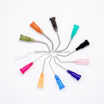1inch Luer Lock Blunt Tip 45 Degree Curved Dispensing Needle