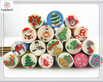 2014 hot sale ladybird fahsion leapard nail promotion Polymer Clay 3D nail decoration for Christmas