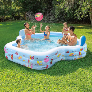 Inflatable Pool with 2 Seats Family Paddling Pool