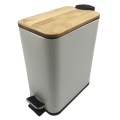 Rectangle Powder Coated Bamboo Waste Bin