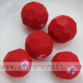 Round Faceted Decorative Acrylic Rubber Bead