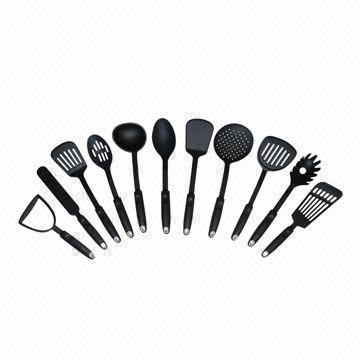 11-piece Nylon Kitchenware/Utensil Set with 25-33cm Length and 6.3-11.5cm Width