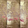 gold foil western hand-painted wallpaper