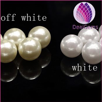 high quality stong gloss bright white 3-10mm half hole imitation pearl acrylic pearls