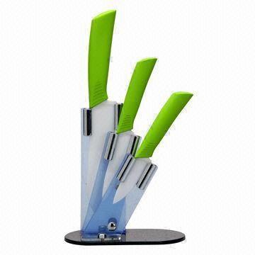 Ceramic Knife Set with Acrylic Holder
