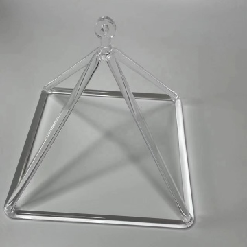 6 Inch Quartz Clear Crystal Singing Pyramid for Sound Healing Yoga Relax with Free Mallet