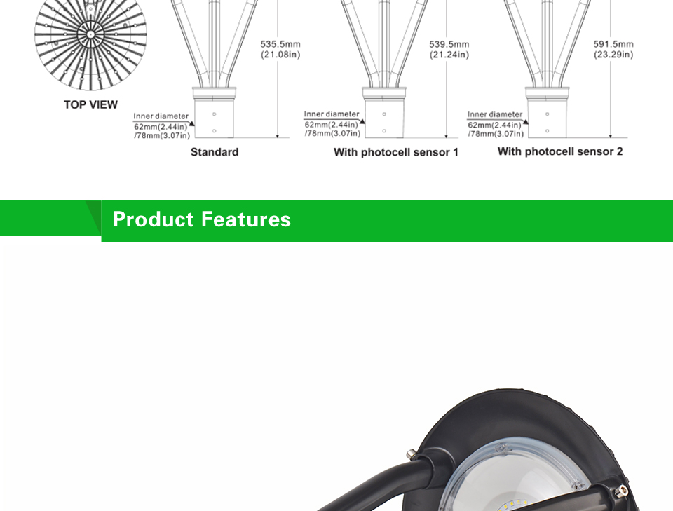 30W post top led fixtures 5000K 110VAC-2