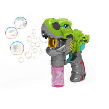 Lightning and Music Dinosaur Bubble Machine Toy: The Electric Bubble Gun with Sounds and Illumination