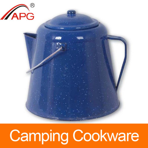 Blue Enamel Coffee Kettle for Outdoor Use