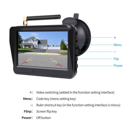 Digital 4.3 Inch wireless backup camera system