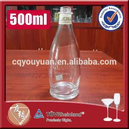 Personalised Decal Unique Packaging Clear Glass Bottle 500 ml