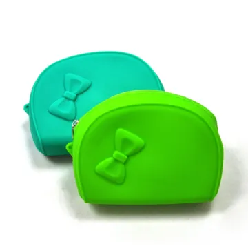 Silicone Coin Bag Wih Zipper &amp; Bow-tie 