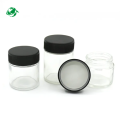 2Oz Clear Child-resistant Glass jar with flat lid