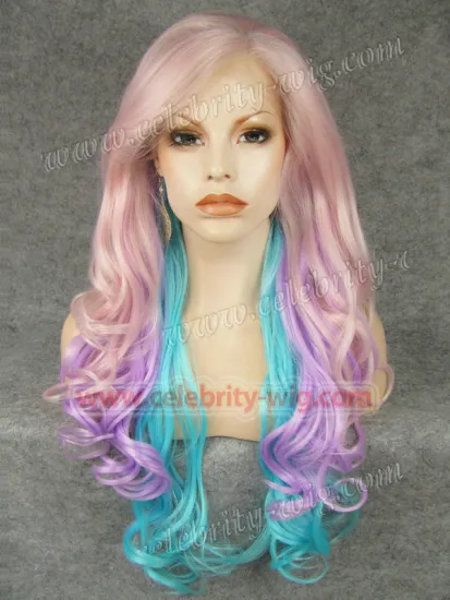 Kim Kardashian Long Wavy Multi Color Synthetic Lace Front Wig