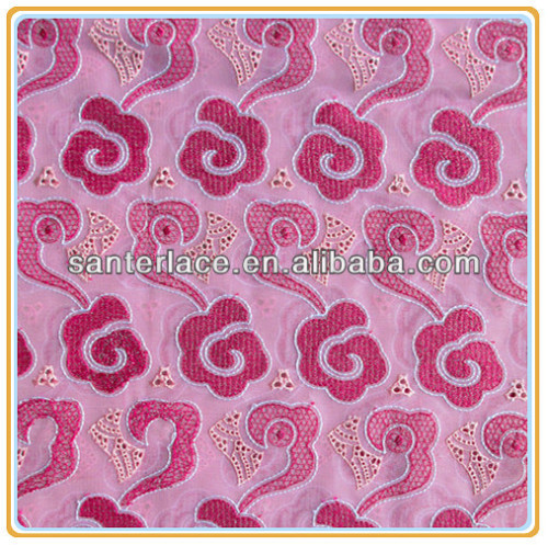 polyester embroidered fabric design