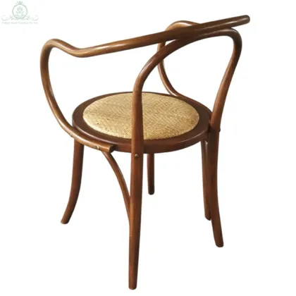 Vintage Solid Wood Thonet Backrest Dining Arm Chair for Sale