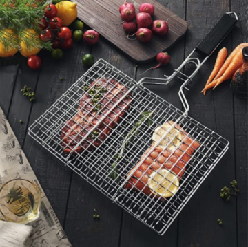 Hot Sale Portable 430 Stainless Steel Vegetable BBQ Grilling Basket