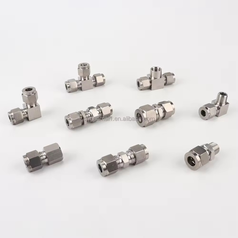 304 Stainless Steel BKT-PU Ferrule Type Pass-Through Compression Fittings for Pneumatic Parts