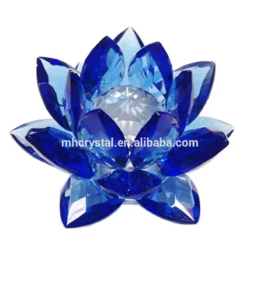 Blue Crystal Lotus Flower Feng Shui Home Decor MH-H0109