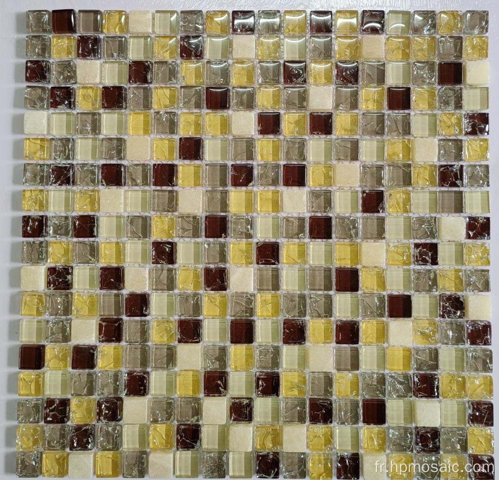 Pierre de mélange de cristal 15x15 mm pour décoration murale