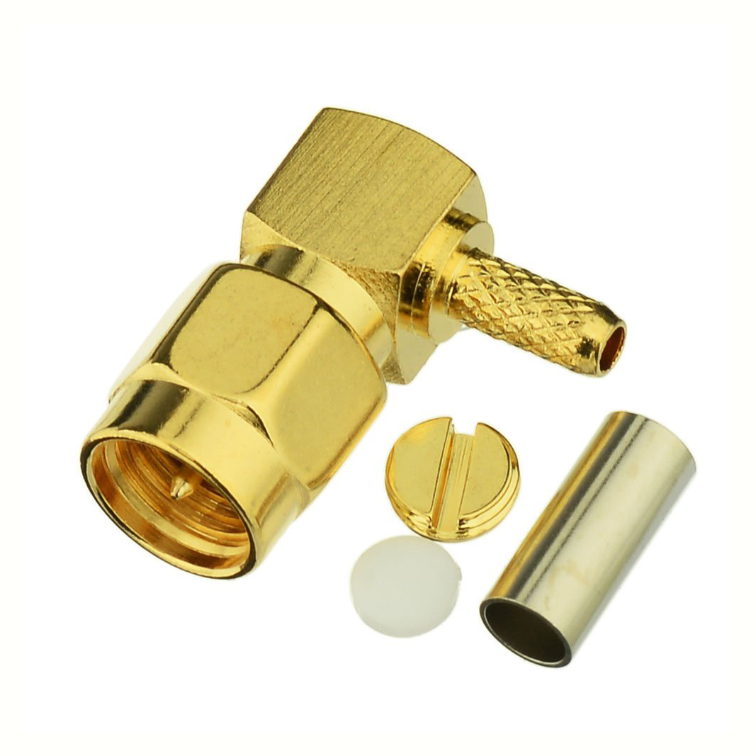 90 Degree SMA male Crimp Plug Right Angle