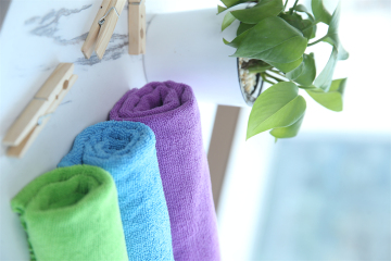 Microfiber terry cloth printed kitchen towels