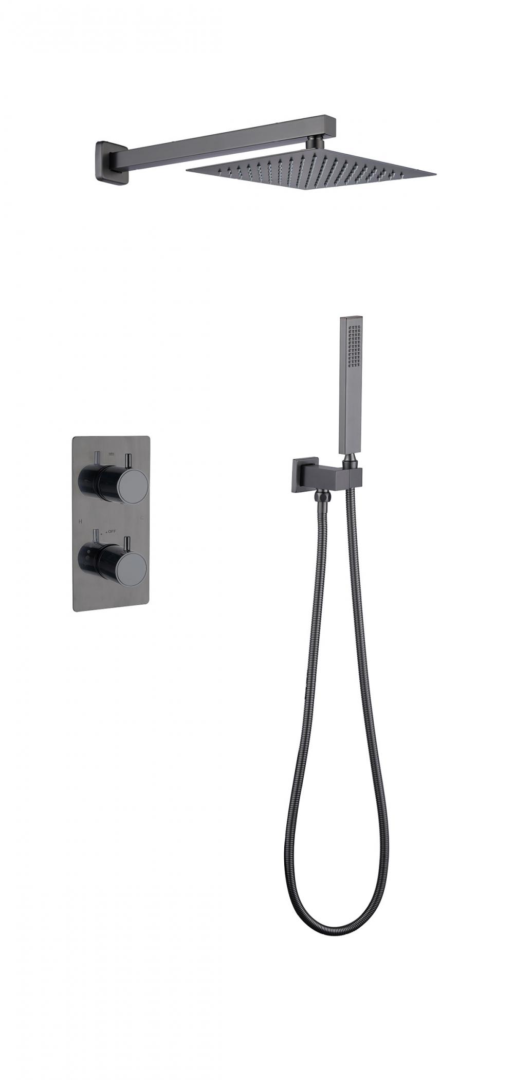 Gunmetal Grey Consealed Bathtub Shower Faucet System