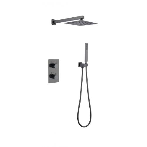 Gunmetal Grey Consealed Bathtub Shower Faucet System