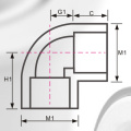 DIN PN16 Air Supply Upvc Elbow 90 ° Kelabu