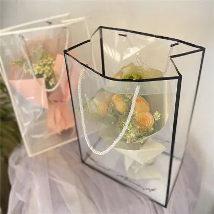Flower Bouquet Bags Foldable Bloom Transparent For Flowers