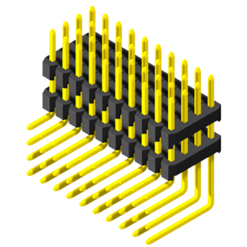 2,0 mm (0,079in) Pitch Pin -huvudet Fyra rads vinkeldopp Enstaka plast